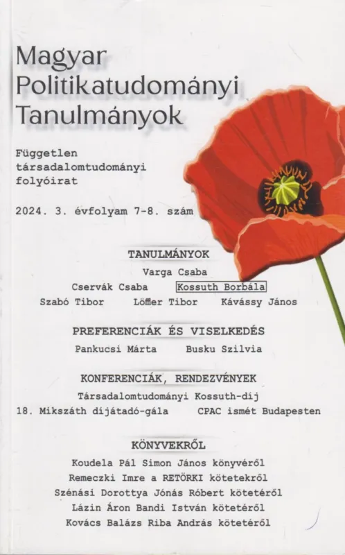 Exkluzív ajánlat Magyar Politikatudományi Tanulmányok 2024. 7-8. szám