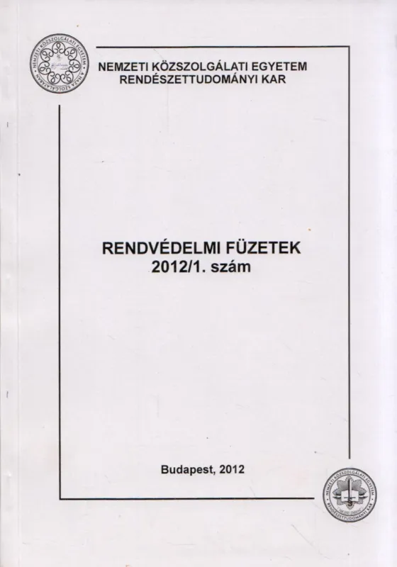 Rendvédelmi füzetek 2012/1. Újdonság