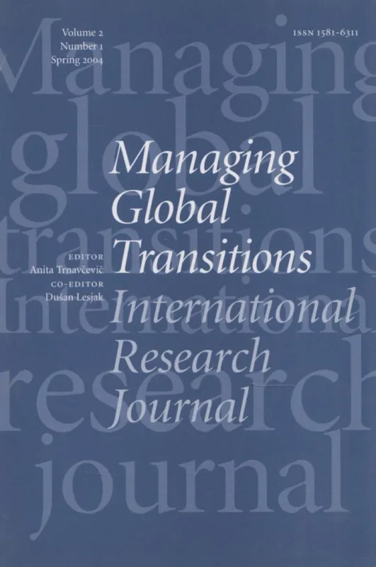 Bestseller Managing Global Transitions 2004 Spring, Vol. 2. Nr. 1.