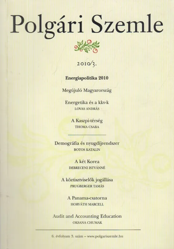 Alacsony ár Polgári Szemle 2010/3.