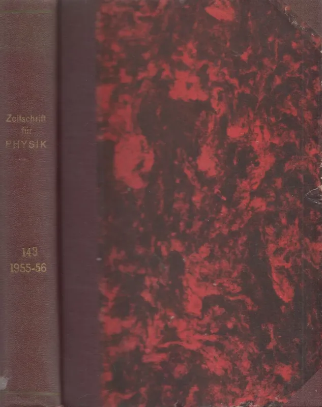 Legjobb ár Zeitschrift für Physik 143 Band 1-5. Heft 1955-56 (egyben)