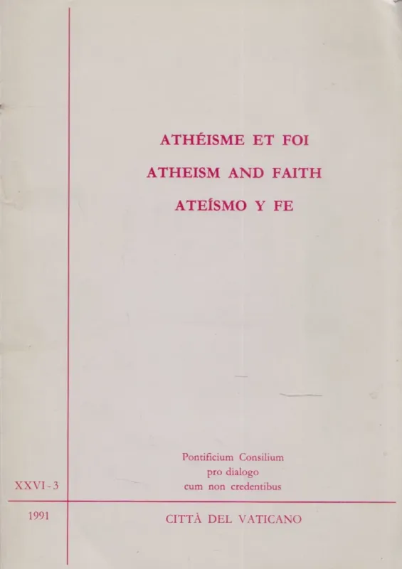 Atheisme et foi / Atheism and Faith / Ateísmo y fe 1991. XXVI-3 Vásárlói kedvenc