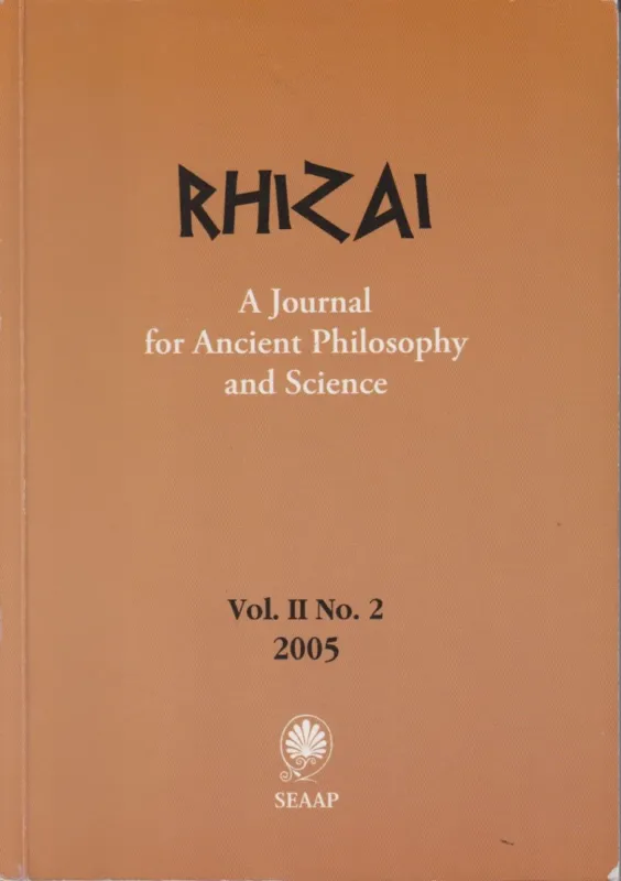 Biztonságos vásárlás RHIZAI: A Journal for Ancient Philosophy and Science 2005 Vol.II./2