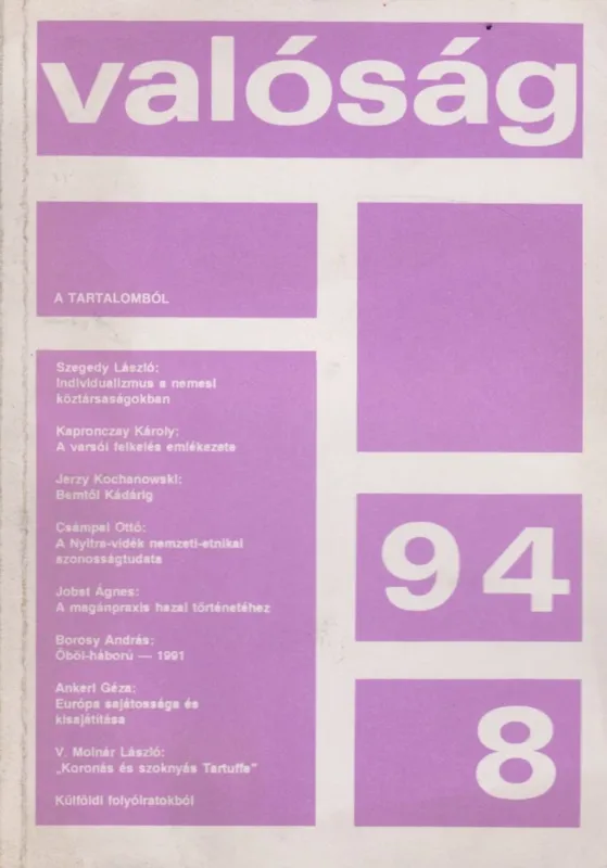 Korlátozott ajánlat Valóság 1994. augusztus