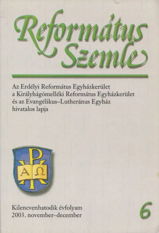 Olcsó Református Szemle 2003. november-december 6. szám