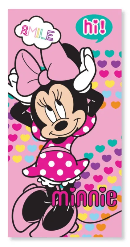 Disney Minnie Hearts fürdőlepedő, strand törölköző 70x137 cm (Fast Dry) Népszerű