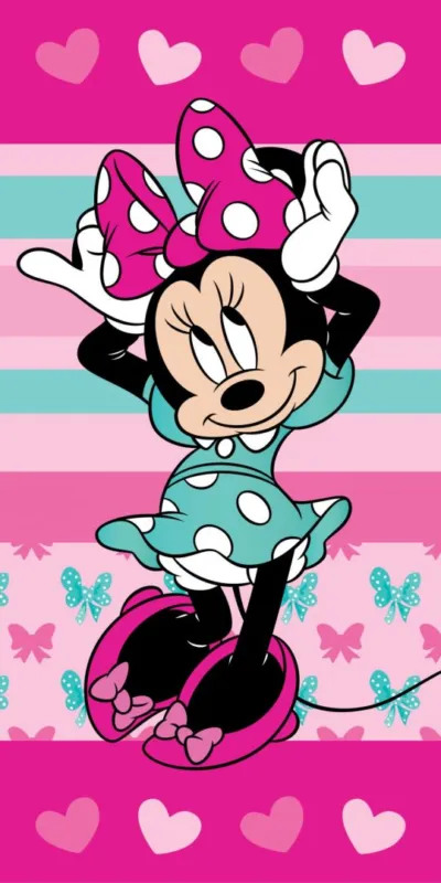 Disney Minnie Hearts fürdőlepedő, strand törölköző 70x140cm Kiárusítás