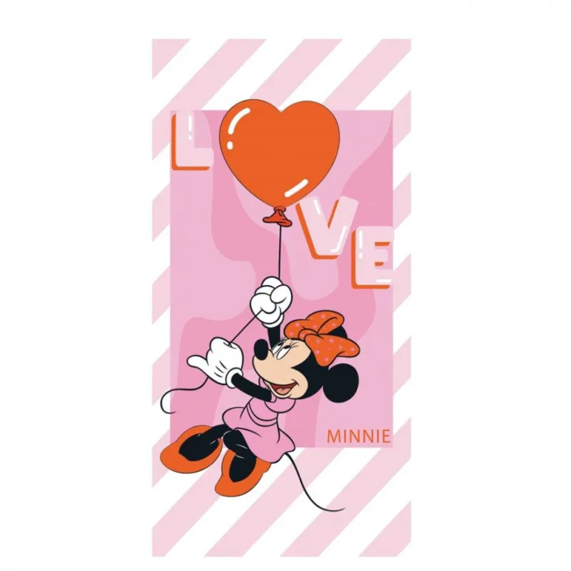 Prémium Disney Minnie Love fürdőlepedő, strand törölköző 70x140cm