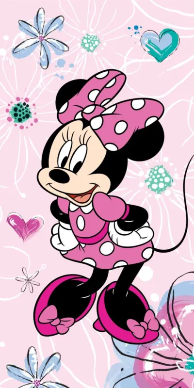 Utolsó esély Disney Minnie Pink Bow fürdőlepedő, strand törölköző 70x140cm