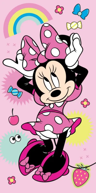 Ne maradj le Disney Minnie Rainbow fürdőlepedő, strand törölköző 70x140cm