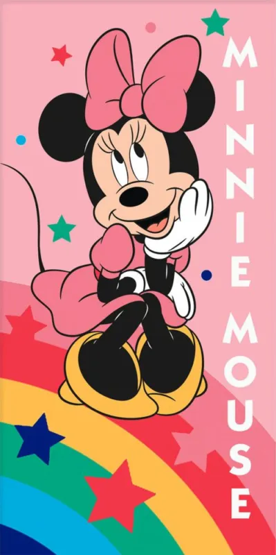 Olcsóbb Disney Minnie Rainbow Star fürdőlepedő, strand törölköző 70x140 cm