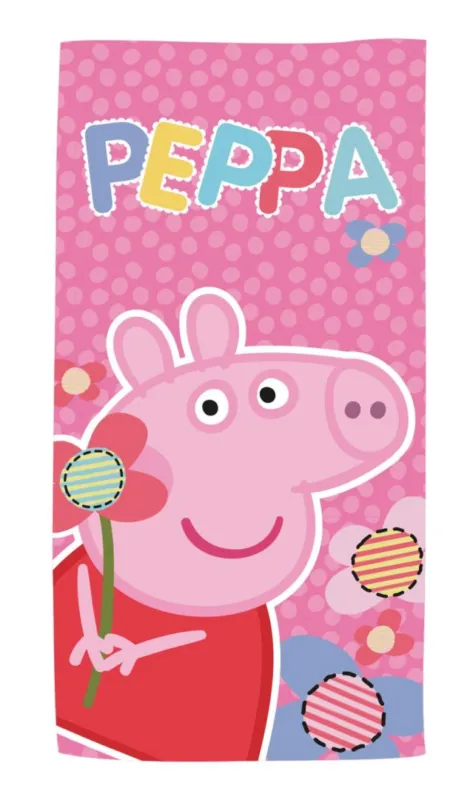 Peppa malac Flower fürdőlepedő, strand törölköző 70x140cm (Fast Dry) Kedvezményes ár
