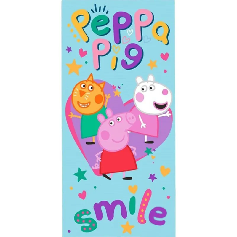 Peppa malac Smile fürdőlepedő, strand törölköző 70x140cm Biztonságos fizetés
