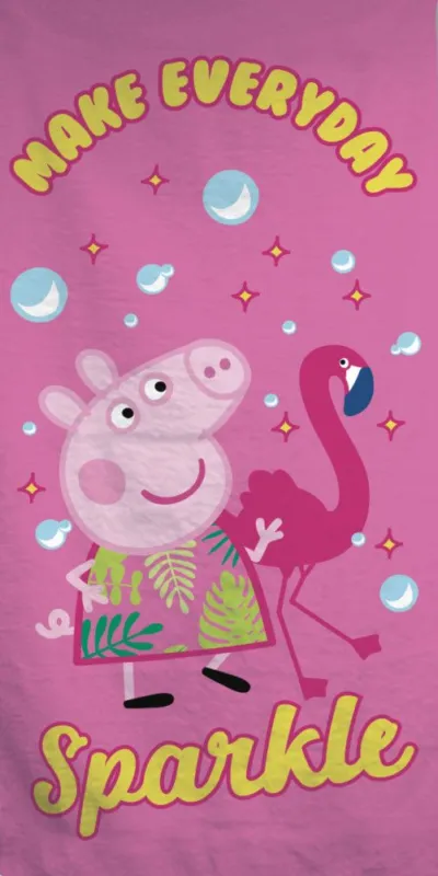 Végkiárusítás Peppa malac Sparkle fürdőlepedő, strand törölköző 70x140cm