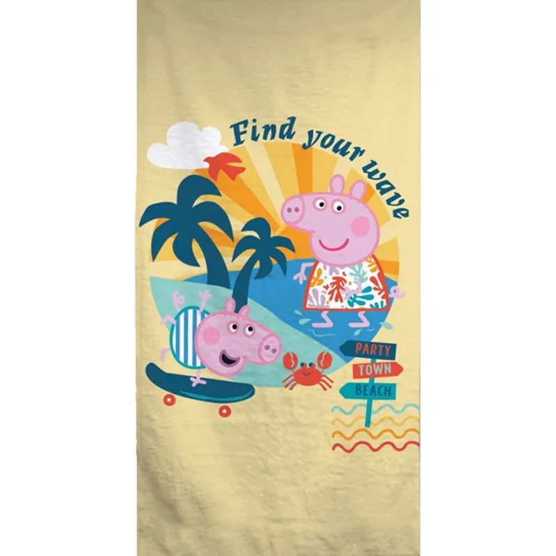 Ajánlat Peppa malac Wave fürdőlepedő, strand törölköző 70x140cm (Fast Dry)