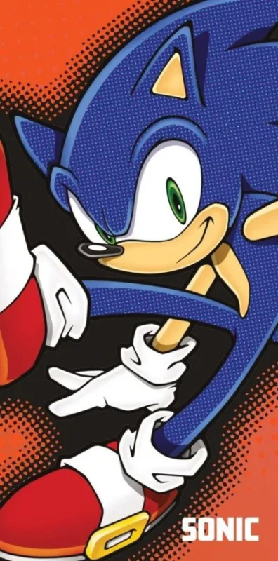 Akció Sonic a sündisznó Fearless fürdőlepedő, strand törölköző 70x140cm