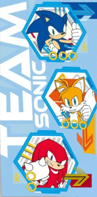 Bestseller Sonic a sündisznó Team fürdőlepedő, strand törölköző 70x140cm