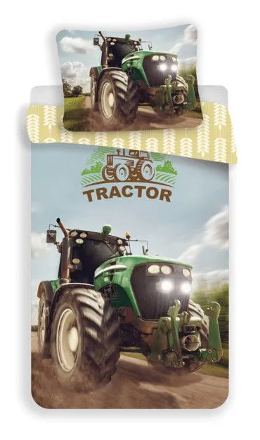 Alacsony ár Traktor Green ágyneműhuzat 140×200 cm, 70×90 cm