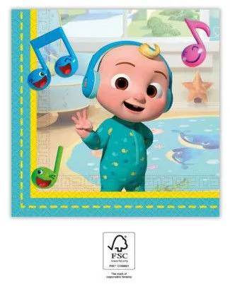 CoComelon Music szalvéta 20 db-os 33x33 cm FSC Akció