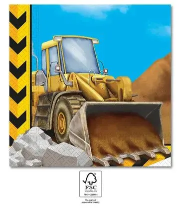 Építkezés Grabber szalvéta 20 db-os 33x33 cm FSC Különleges ajánlat