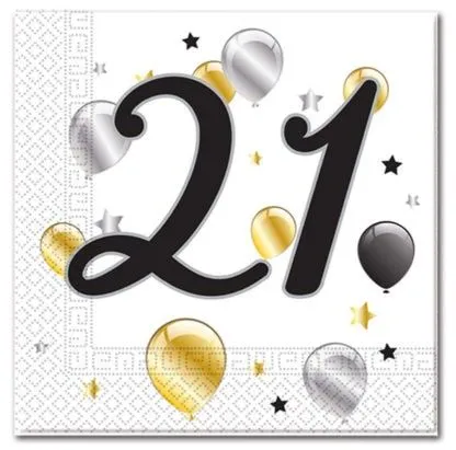 Csak ma Happy Birthday 21 Milestone szalvéta 20 db-os 33x33 cm