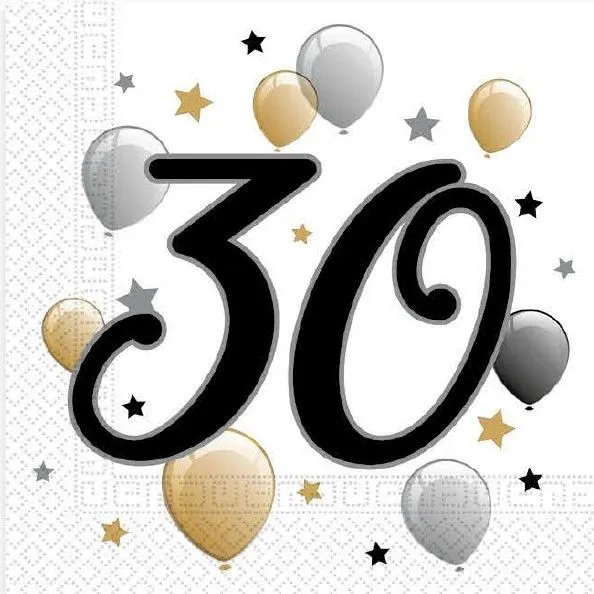 Gyors szállítás Happy Birthday 30 Milestone szalvéta 20 db-os 33x33 cm