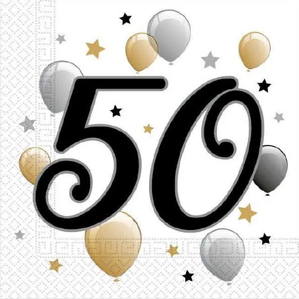 Happy Birthday 50 Milestone szalvéta 20 db-os 33x33 cm Rendeld meg most
