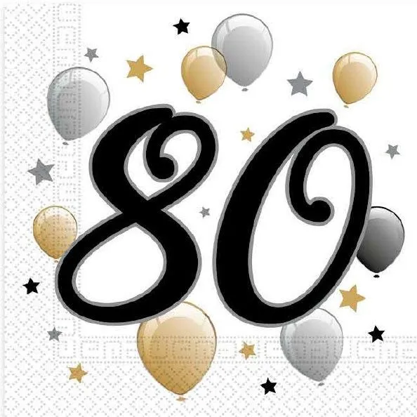 Ne maradj le Happy Birthday 80 Milestone szalvéta 20 db-os 33x33 cm