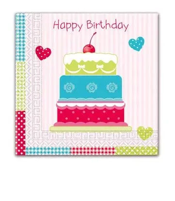 Happy Birthday Cake szalvéta 20 db-os 33x33 cm Legjobb ár
