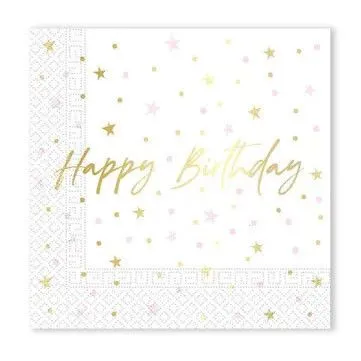 Prémium Happy Birthday Candles szalvéta 20 db-os 33x33 cm FSC
