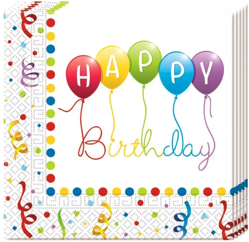 Korlátozott ajánlat Happy Birthday Streamers szalvéta 20 db-os 33x33 cm