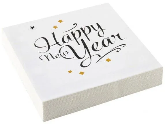Happy New Year Golden Wishes szalvéta 20 db-os 33x33 cm Legkelendőbb