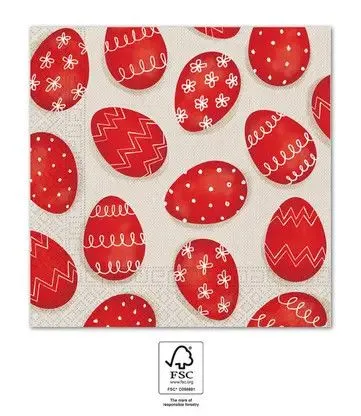 Utolsó esély Húsvét Red Eggs szalvéta 20 db-os 33x33 cm FSC