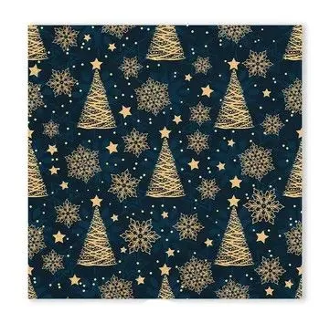 Karácsonyi Gold Trees szalvéta 20 db-os 33x33 cm Árcsökkenés