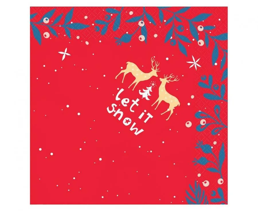 Karácsonyi Let It Snow szalvéta 20 db-os 33x33 cm Legnépszerűbb
