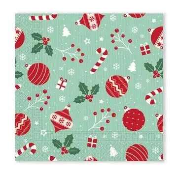 Biztonságos fizetés Karácsonyi Ornaments szalvéta 20 db-os 33x33 cm