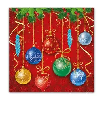 Árcsökkenés Karácsonyi Sparkling Balls szalvéta 20 db-os 33x33 cm