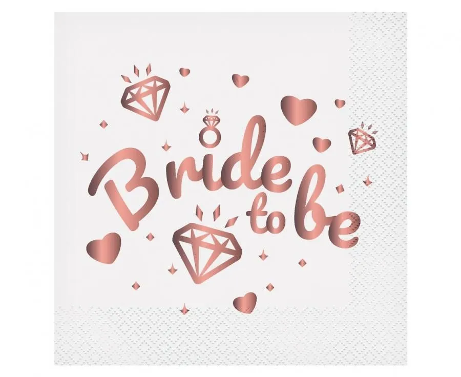 Lánybúcsú Bride To Be White szalvéta 20 db-os 33x33 cm Azonnal elérhető