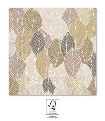 Levél Brown Leaves szalvéta 20 db-os 33x33 cm FSC Kiárusítás