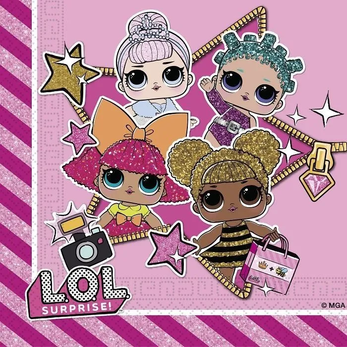 LOL Surprise Glitterati szalvéta 20 db-os 33x33 cm Kiárusítás