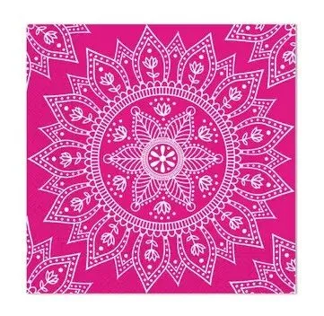 Árengedmény Mandala Fuchsia White szalvéta 20 db-os, 33x33 cm FSC