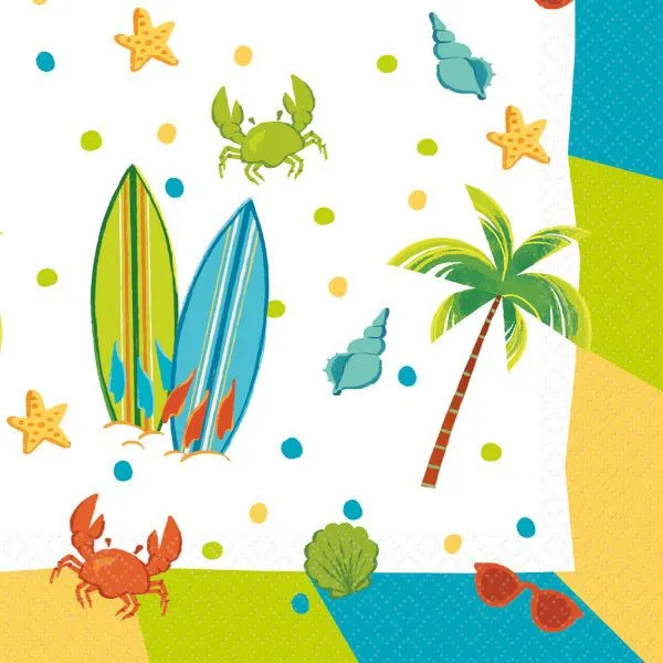 Nyár Surf Party szalvéta 16 db-os 33x33 cm Legkelendőbb