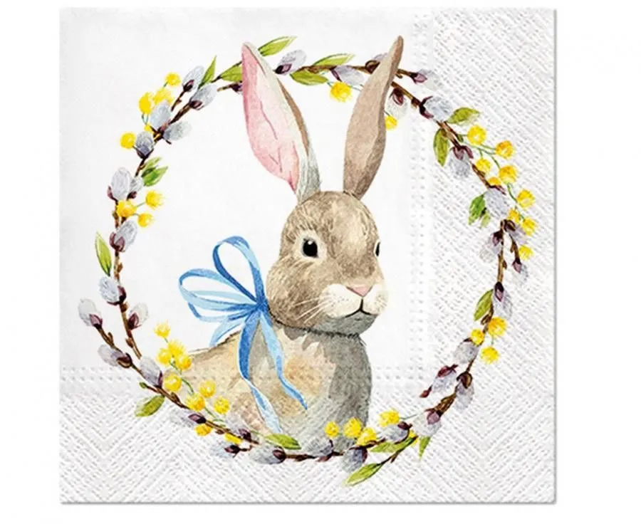 Expressz szállítás Nyuszis Wreath szalvéta 20 db-os 33x33 cm