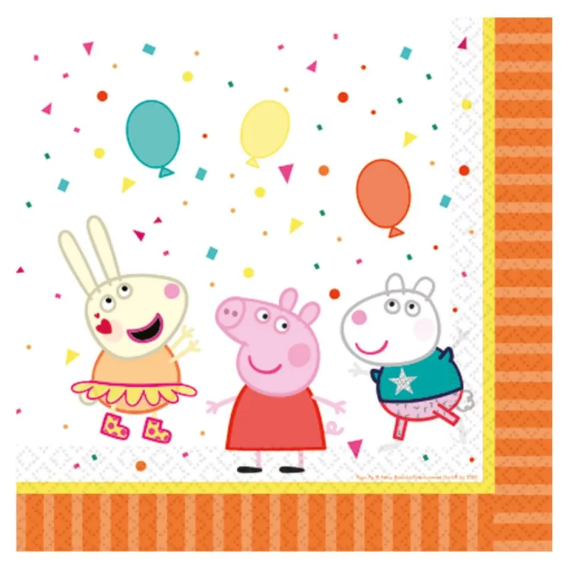 Gyors kiszállítás Peppa malac Confetti szalvéta 16 db-os 33x33 cm