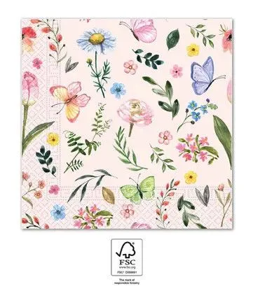 Pillangó Pink szalvéta 20 db-os 33x33 cm FSC Árcsökkenés