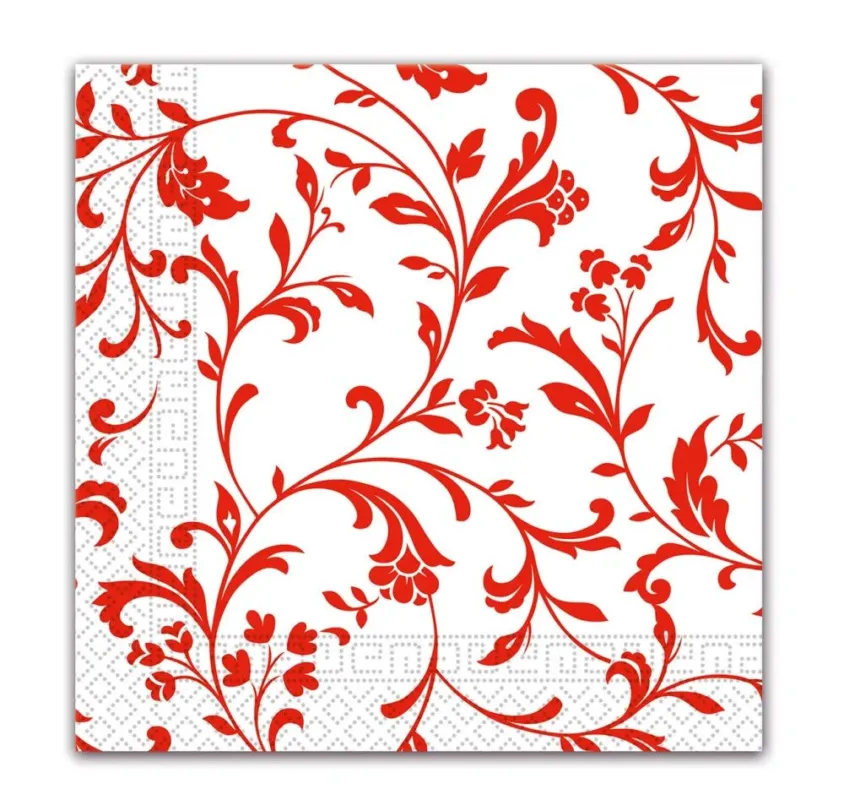 Rendeld meg most Piros mintás Arabesque Red szalvéta 20 db-os 33x33 cm FSC