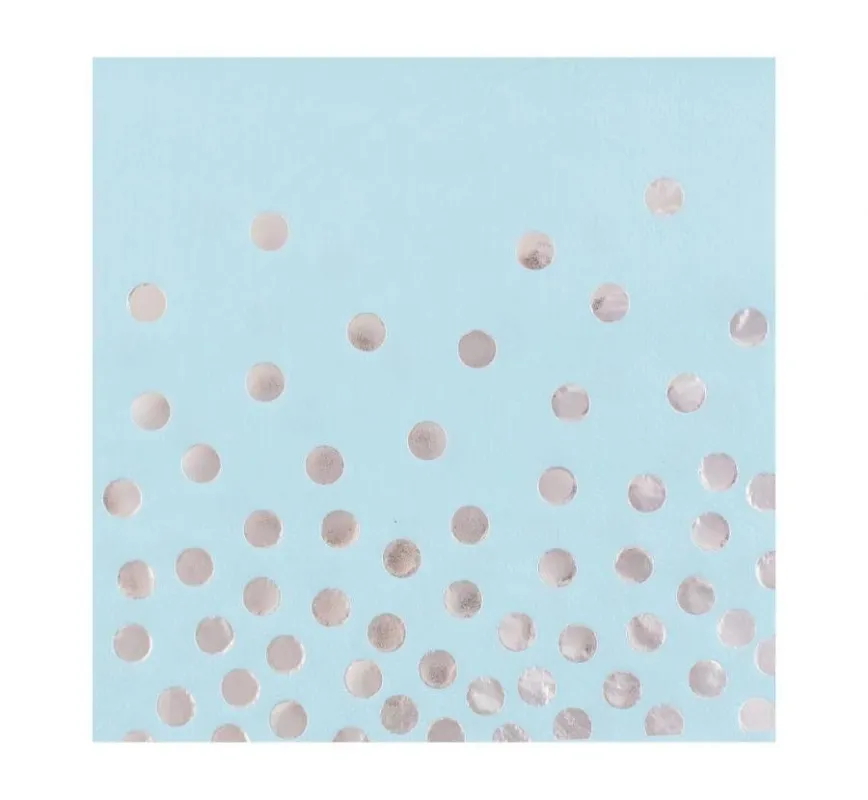 Silver Dots Blue, Pöttyös szalvéta 12 db-os 33x33 cm Akció