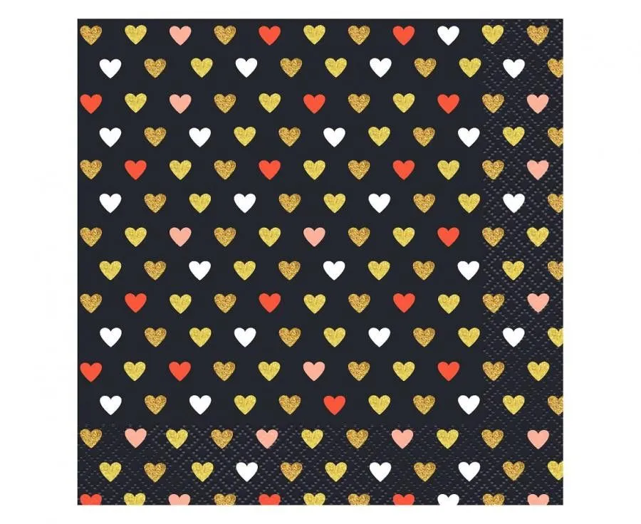 Biztonságos fizetés Szerelem XOXO Black szalvéta 20 db-os 33x33 cm