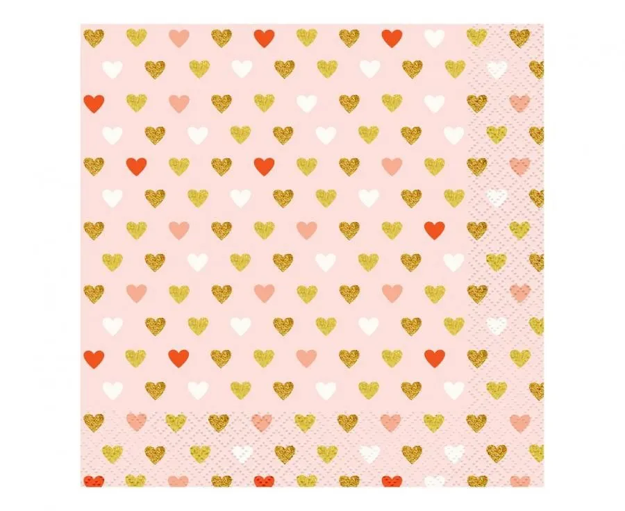 Szerelem XOXO Pink szalvéta 20 db-os 33x33 cm Olcsó
