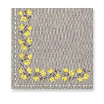 Árengedmény Virágos Yellow Flowers szalvéta 20 db-os 33x33 cm